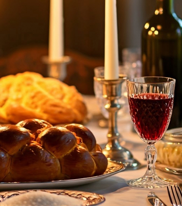 Family Shabbos meal supported by Tova Uvrucha